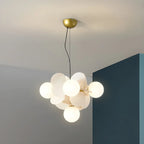 Pastel Sphere Glass and Metal Starburst Chandelier