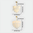 White Oval Glass Minimalist Modern Chandelier Light