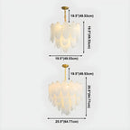 White Oval Glass Minimalist Modern Chandelier Light