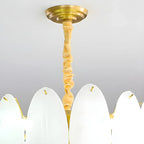 White Oval Glass Minimalist Modern Chandelier Light