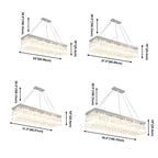 Modern Silver Crystal Rectangle Island Chandelier