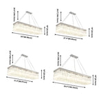Modern Silver Crystal Rectangle Island Chandelier