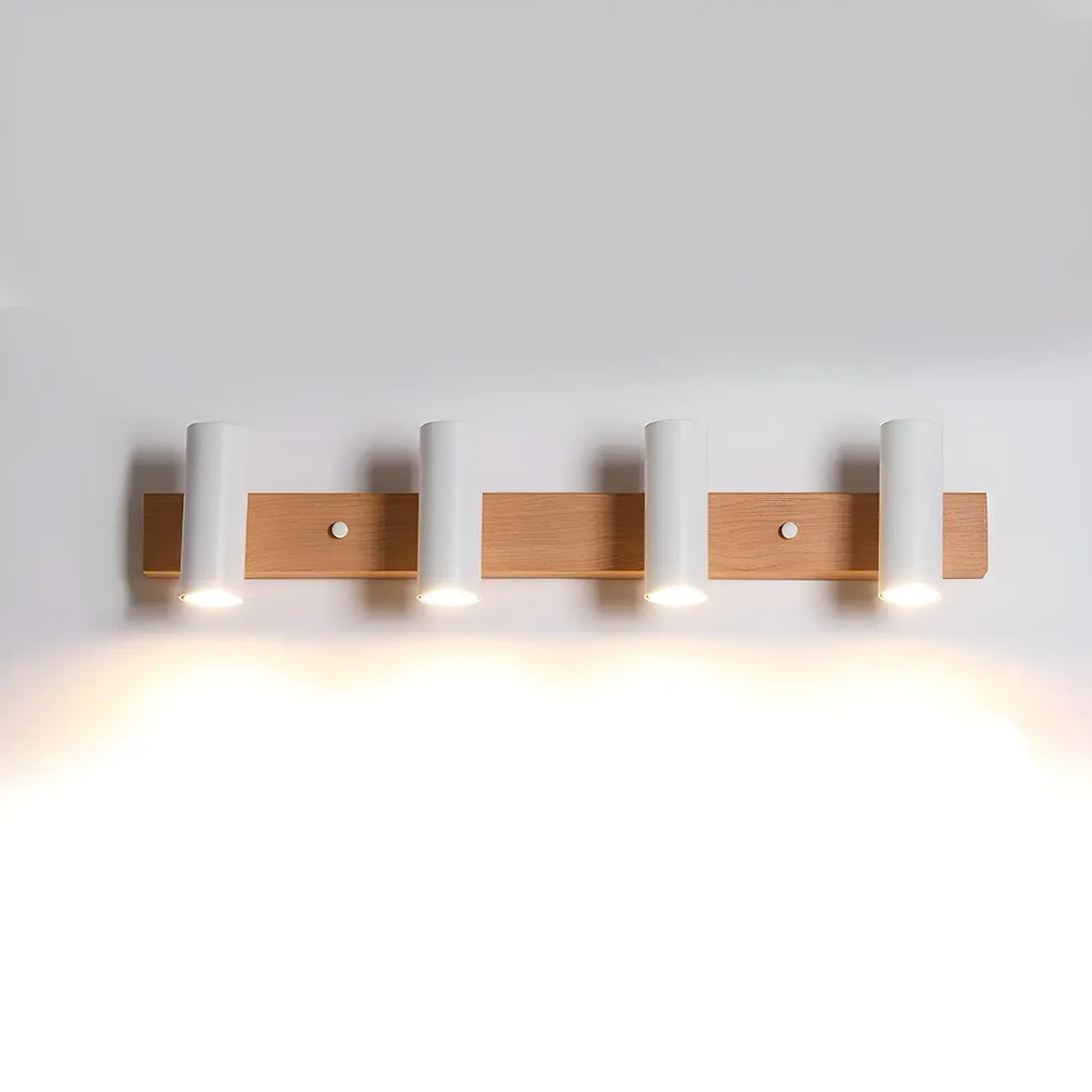 Cylinder White 4-Light Bathroom Vanity Lights in Hardwired
