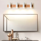 Cylinder White 4-Light Bathroom Vanity Lights in Hardwired
