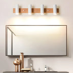 Cylinder White 4-Light Bathroom Vanity Lights in Hardwired