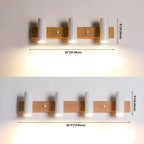 Cylinder White 4-Light Bathroom Vanity Lights in Hardwired