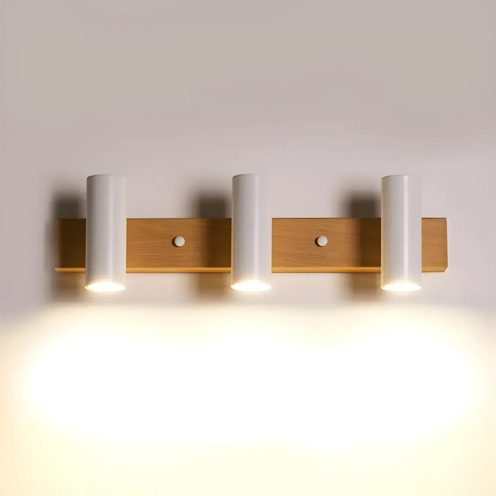 Cylinder White 4-Light Bathroom Vanity Lights in Hardwired