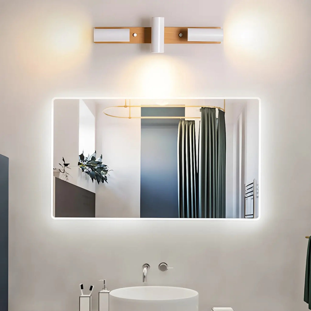 Cylinder White 4-Light Bathroom Vanity Lights in Hardwired