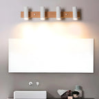 Cylinder White 4-Light Bathroom Vanity Lights in Hardwired