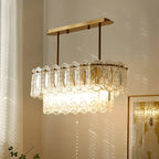 Modern Brass Glass Island Pendant Light Fixture