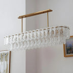 Modern Brass Glass Island Pendant Light Fixture