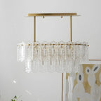 Modern Brass Glass Island Pendant Light Fixture