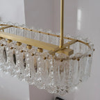 Modern Brass Glass Island Pendant Light Fixture