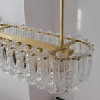 Modern Brass Glass Island Pendant Light Fixture