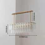 Modern Brass Glass Island Pendant Light Fixture