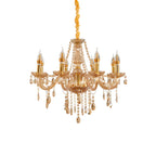 Mid-Century Crystal Candlestick Adjustable Chandelier