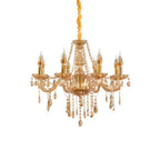 Mid-Century Crystal Candlestick Adjustable Chandelier