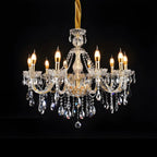 Mid-Century Crystal Candlestick Adjustable Chandelier