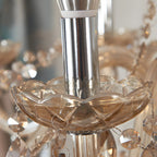 Mid-Century Crystal Candlestick Adjustable Chandelier