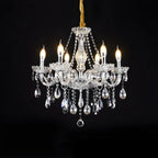 Mid-Century Crystal Candlestick Adjustable Chandelier