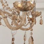 Mid-Century Crystal Candlestick Adjustable Chandelier
