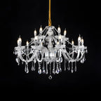 Mid-Century Crystal Candlestick Adjustable Chandelier