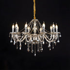 Mid-Century Crystal Candlestick Adjustable Chandelier