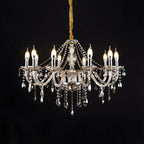 Mid-Century Crystal Candlestick Adjustable Chandelier