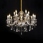 Mid-Century Crystal Candlestick Adjustable Chandelier