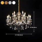 Mid-Century Crystal Candlestick Adjustable Chandelier