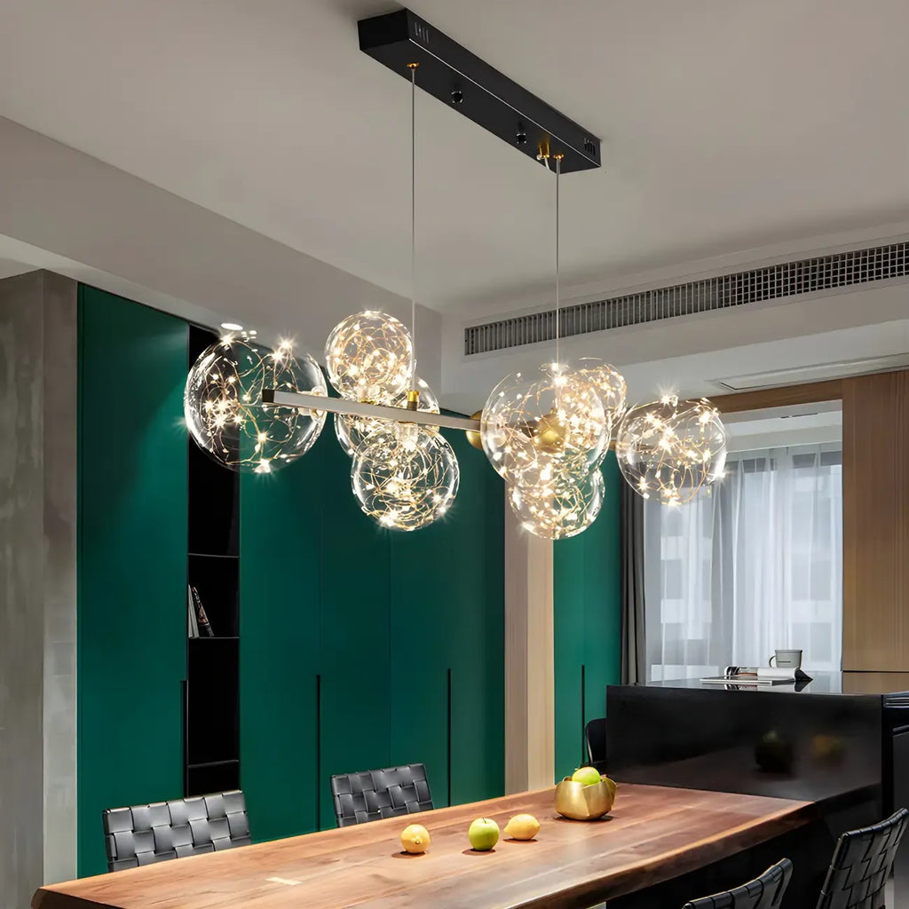 Dining Area Modern Glass 8-Light Globe Chandelier