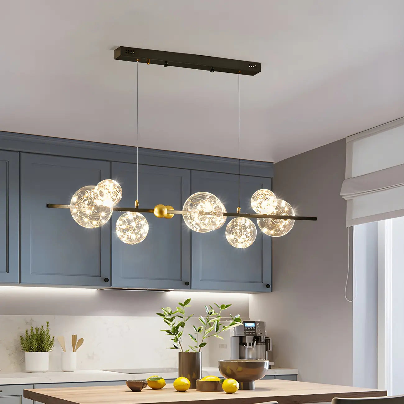 Dining Area Modern Glass 8-Light Globe Chandelier