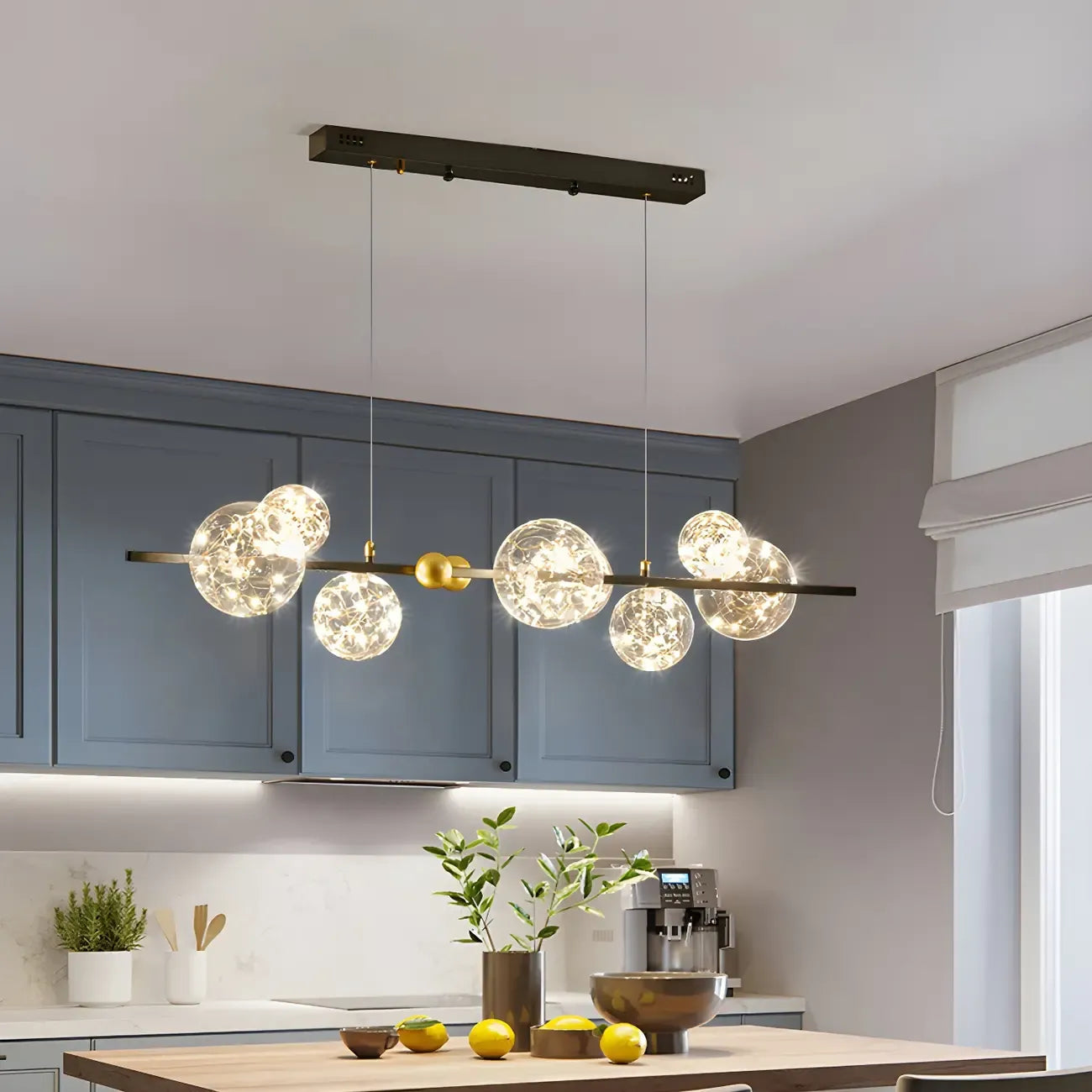 Dining Area Modern Glass 8-Light Globe Chandelier