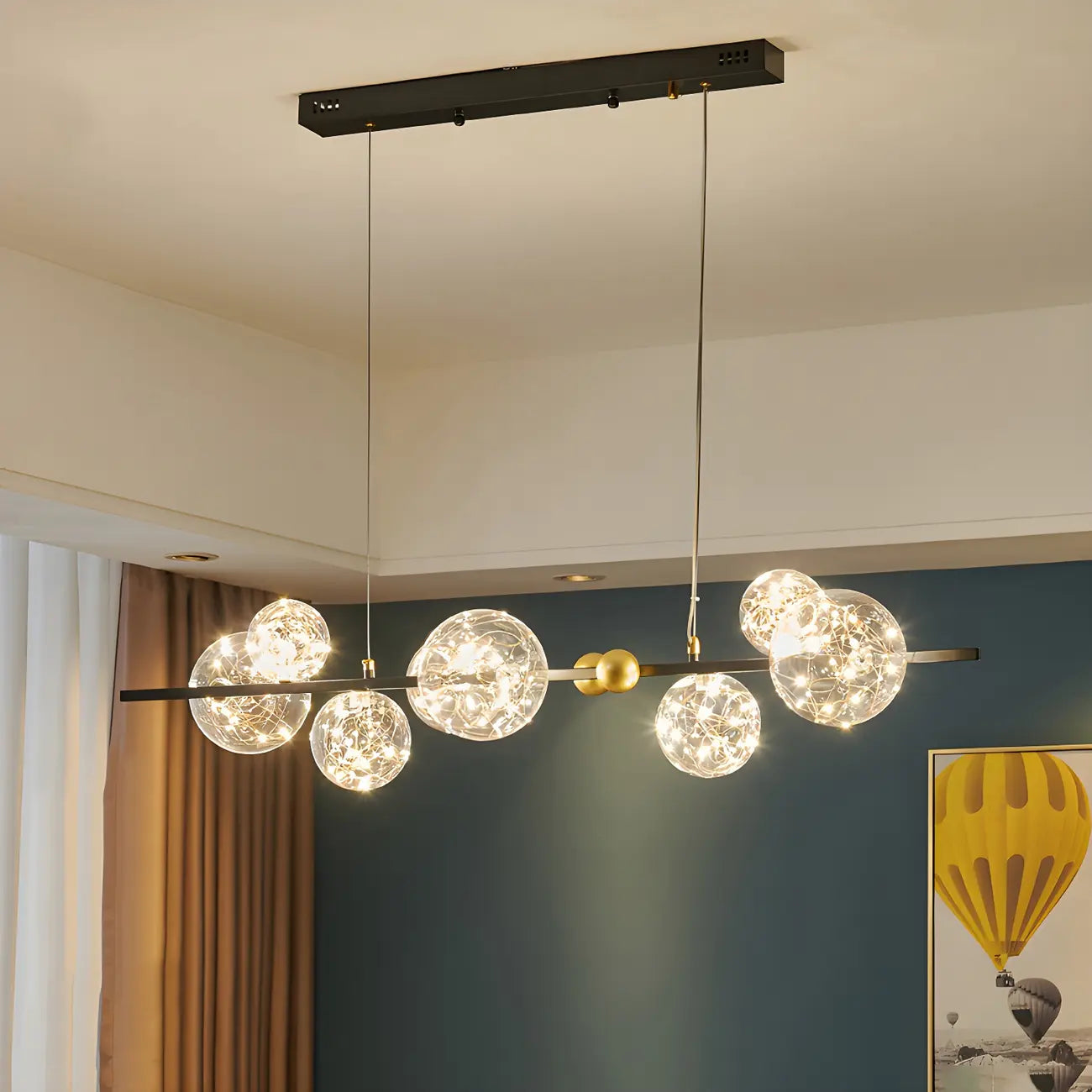 Dining Area Modern Glass 8-Light Globe Chandelier