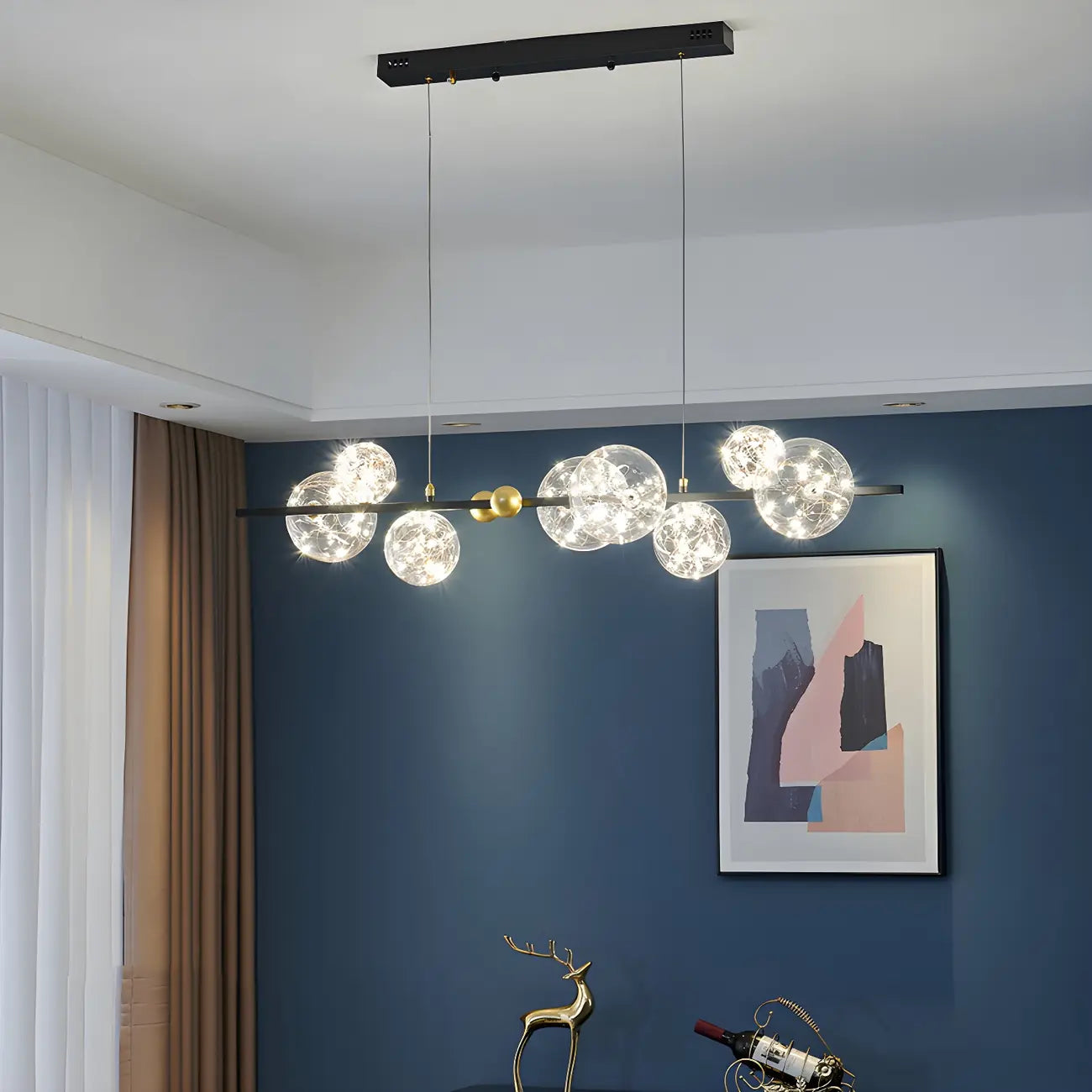 Dining Area Modern Glass 8-Light Globe Chandelier