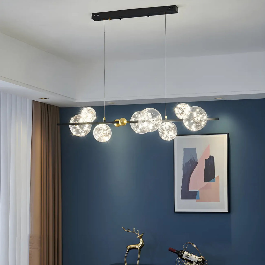 Dining Area Modern Glass 8-Light Globe Chandelier