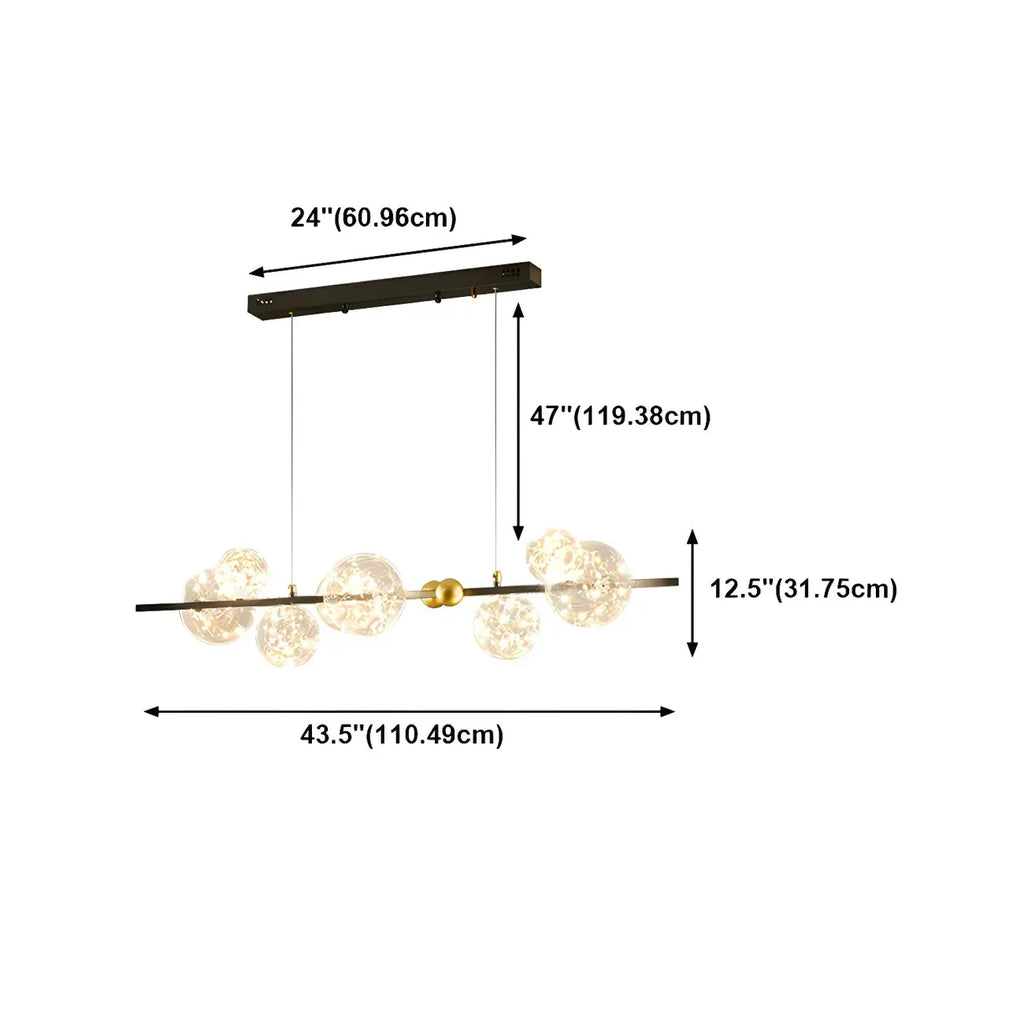 Dining Area Modern Glass 8-Light Globe Chandelier