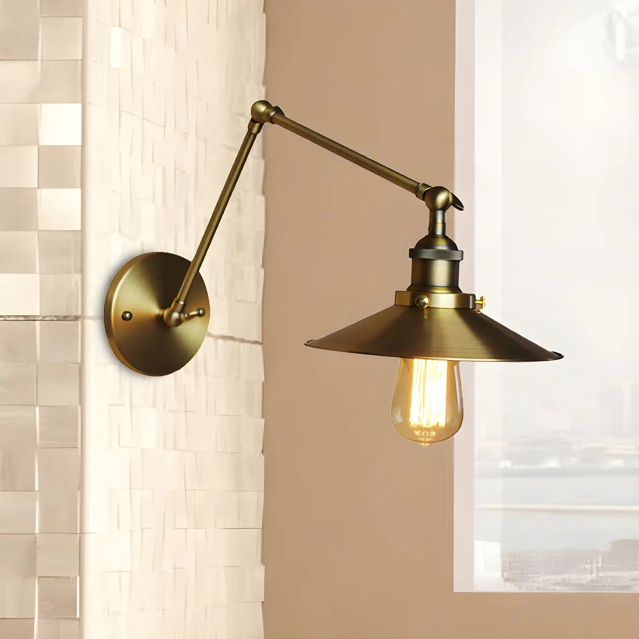 5 Inch Industrial LED Swing Arm Wall Sconce with 4 Colors