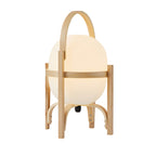 Geometric Plug In Wood Frame LED Table Lamp for Bedroom