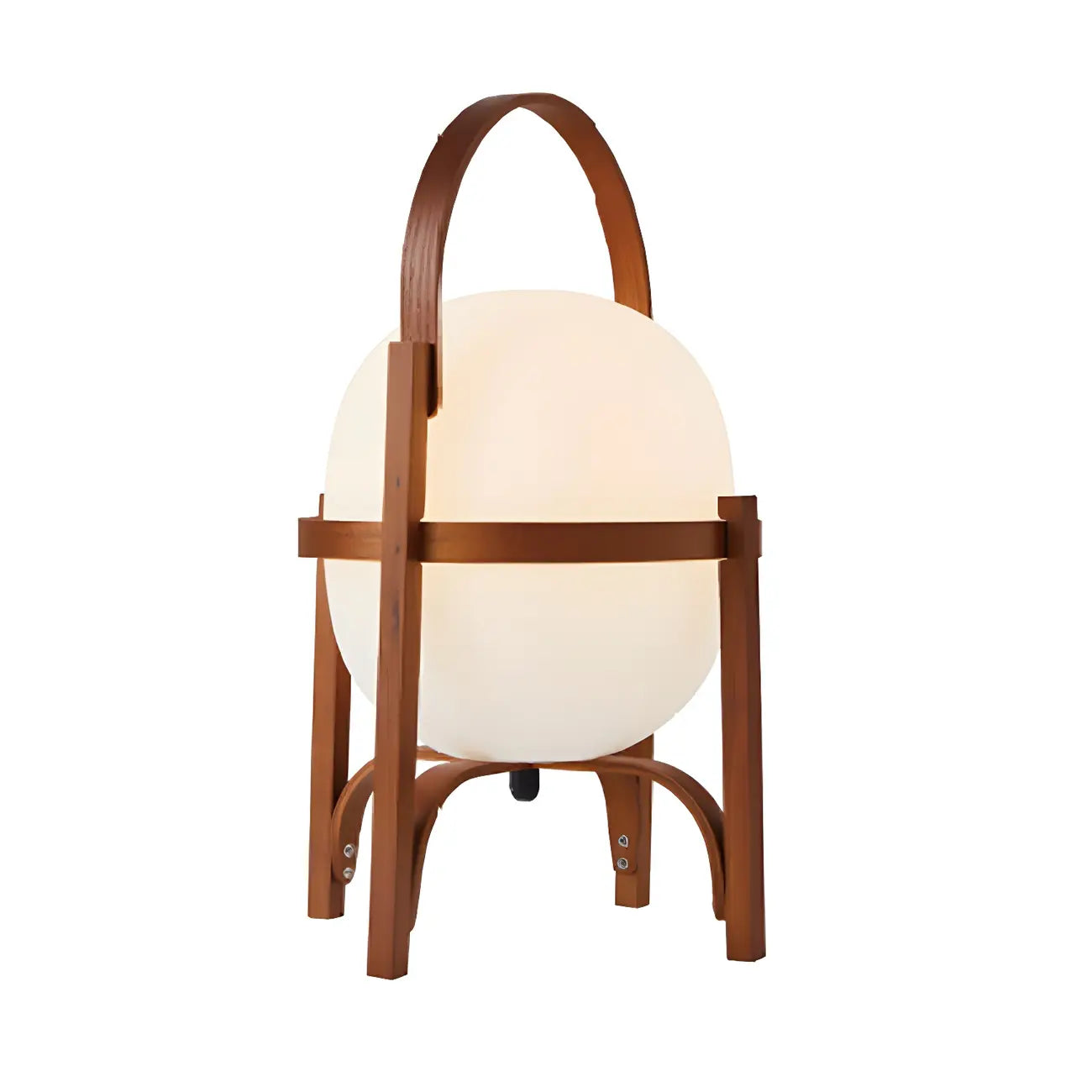 Geometric Plug In Wood Frame LED Table Lamp for Bedroom