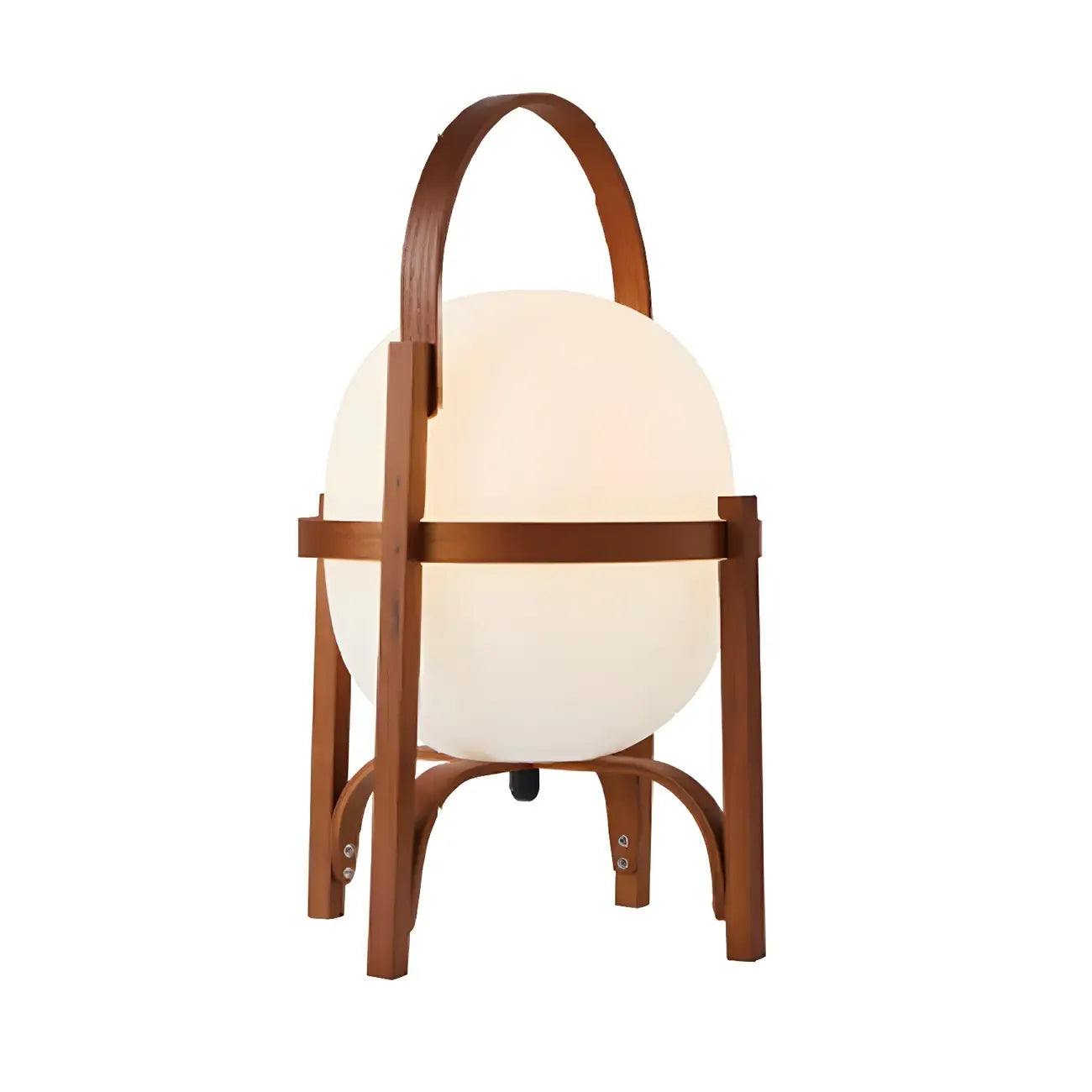 Geometric Plug In Wood Frame LED Table Lamp for Bedroom