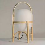 Geometric Plug In Wood Frame LED Table Lamp for Bedroom