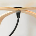 Geometric Plug In Wood Frame LED Table Lamp for Bedroom