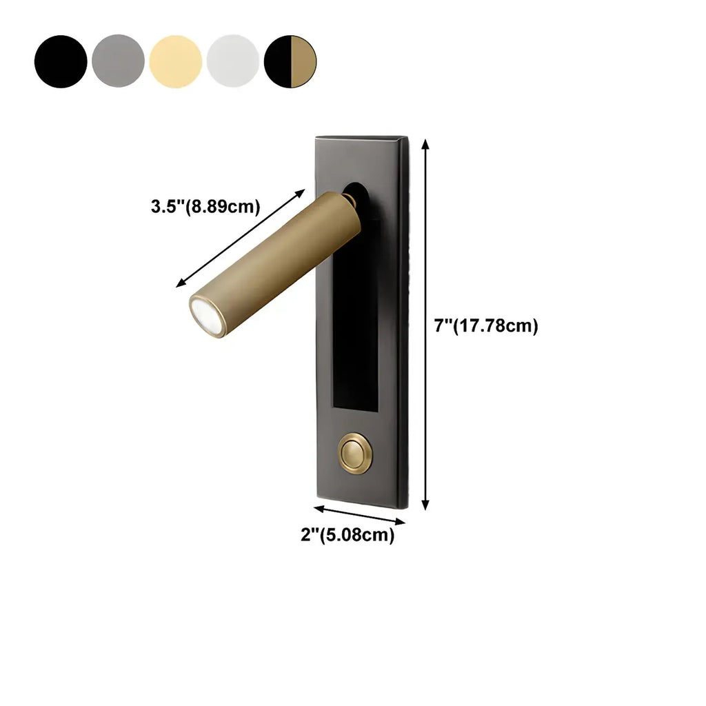 Modern Metal LED Wall Sconce with Switch for Bedroom Reading