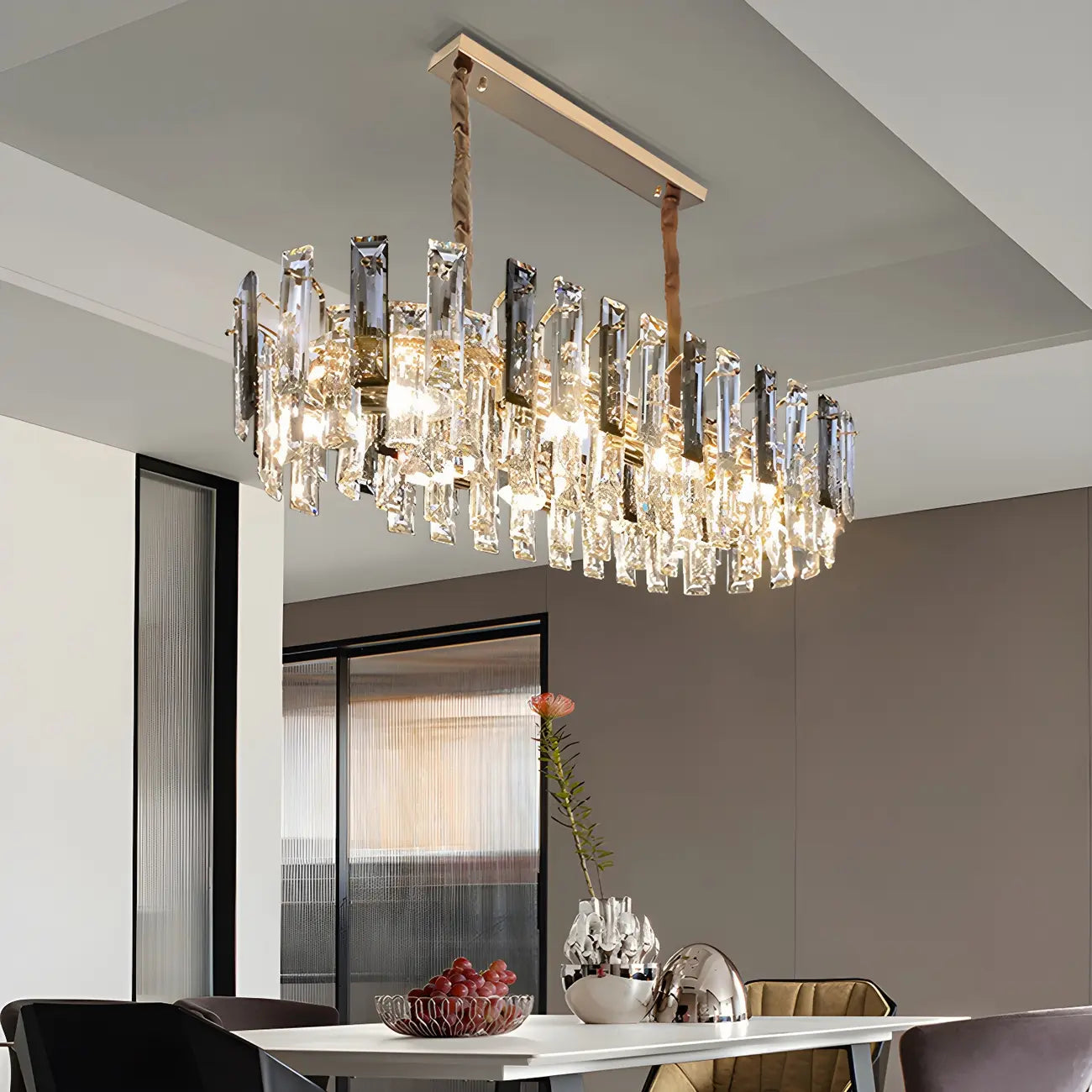 Modern Crystal Geometric Chandelier for Living Room