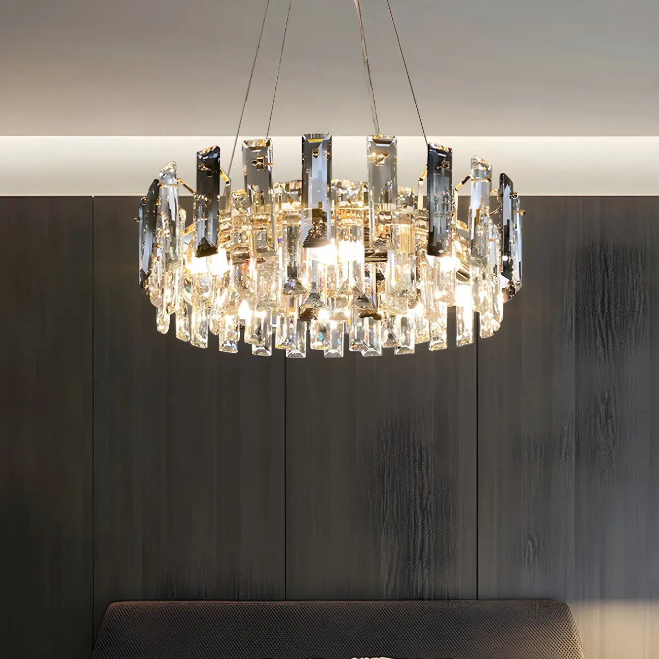 Modern Crystal Geometric Chandelier for Living Room