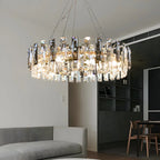 Modern Crystal Geometric Chandelier for Living Room