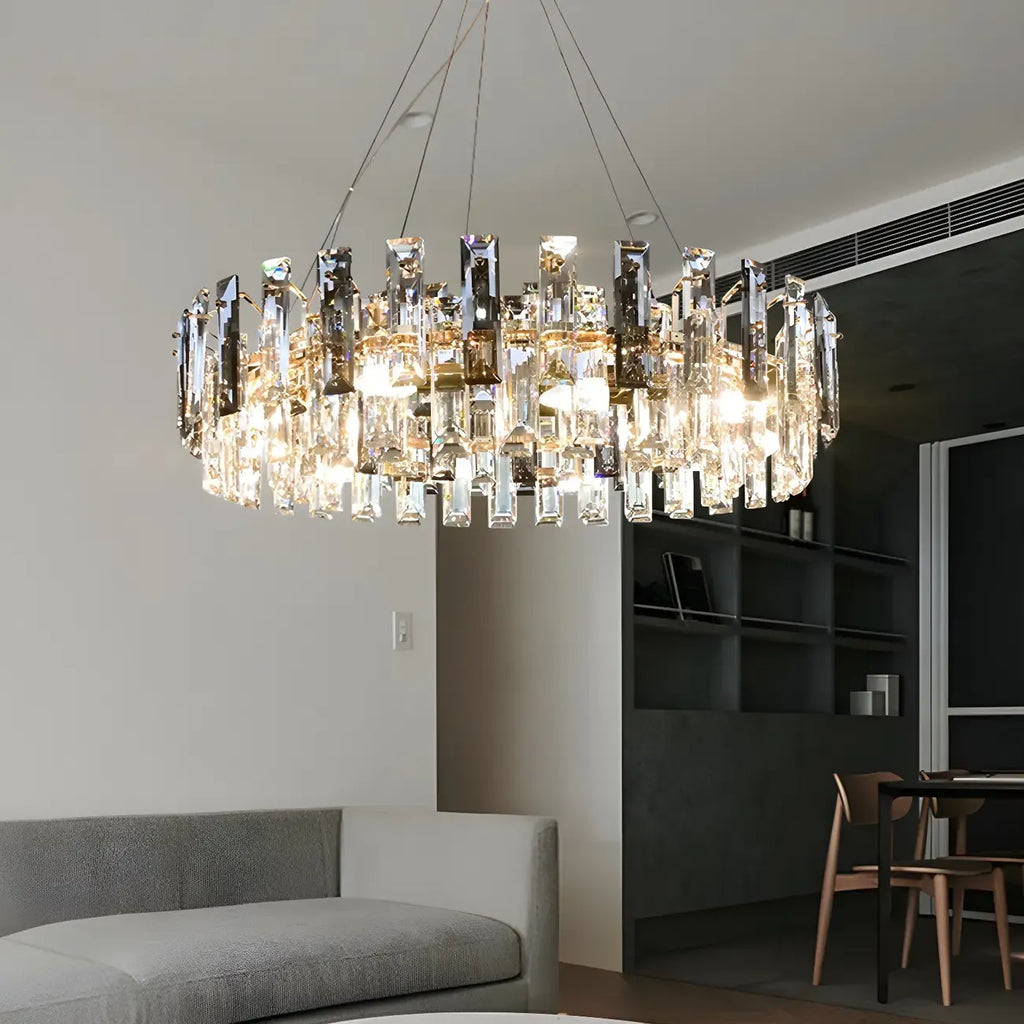 Modern Crystal Geometric Chandelier for Living Room