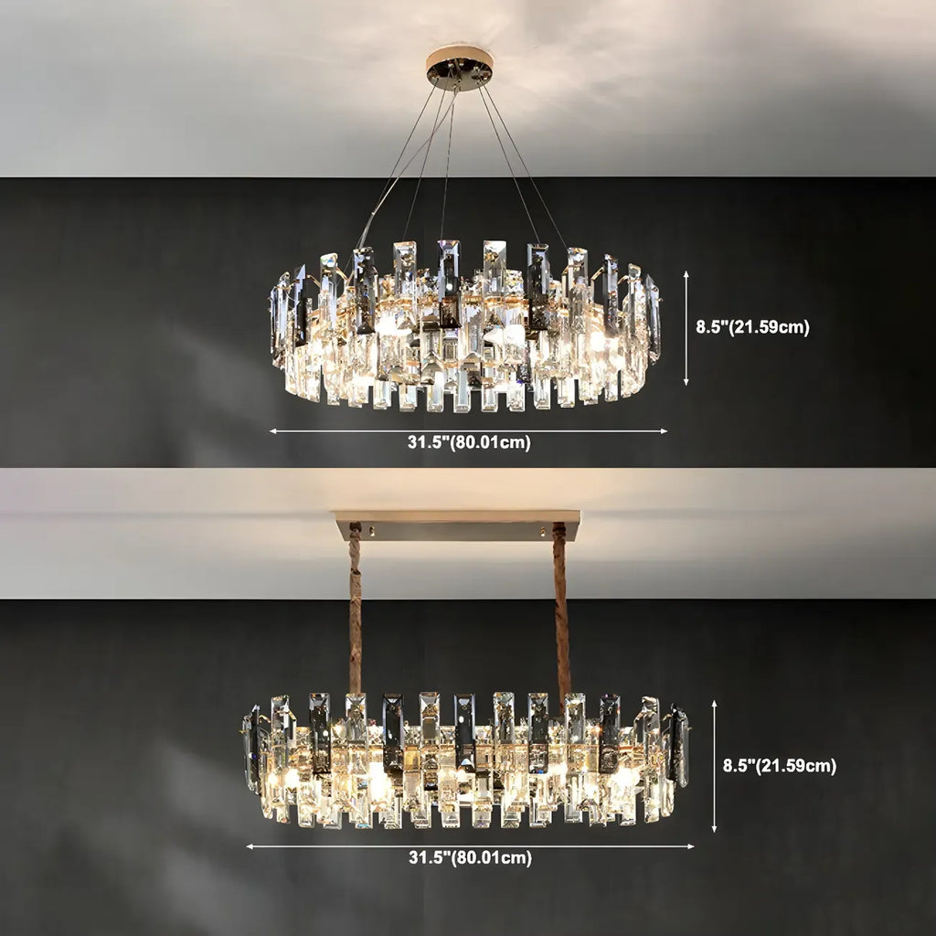 Modern Crystal Geometric Chandelier for Living Room