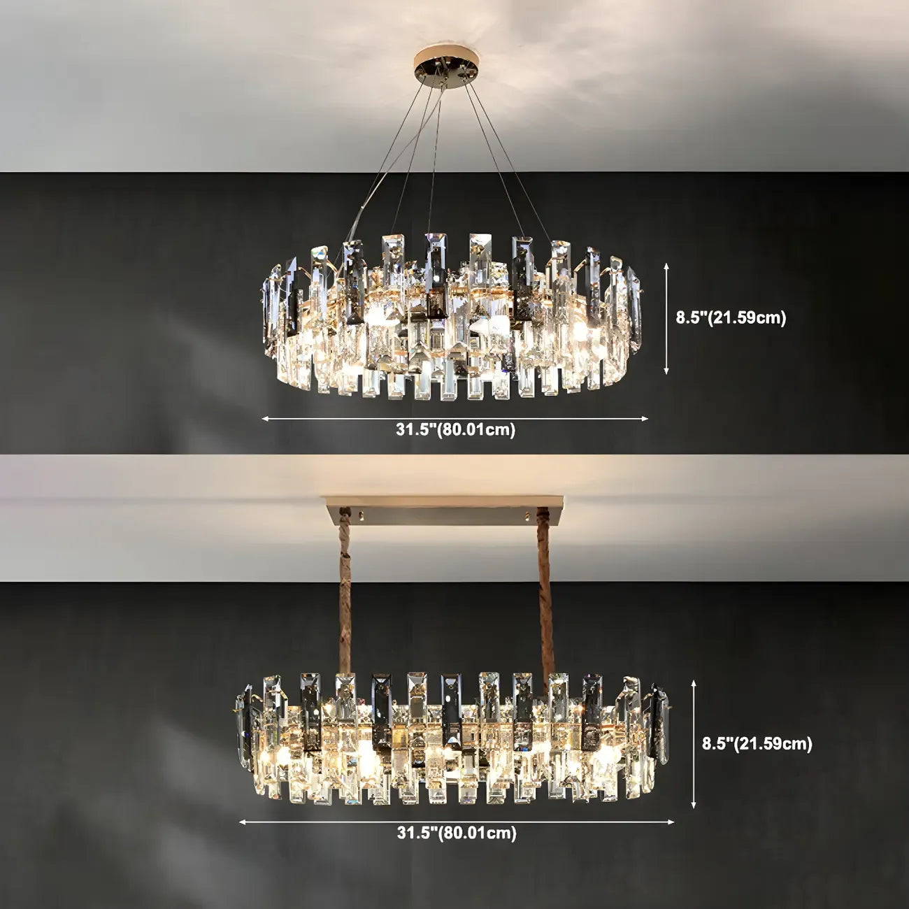 Modern Crystal Geometric Chandelier for Living Room